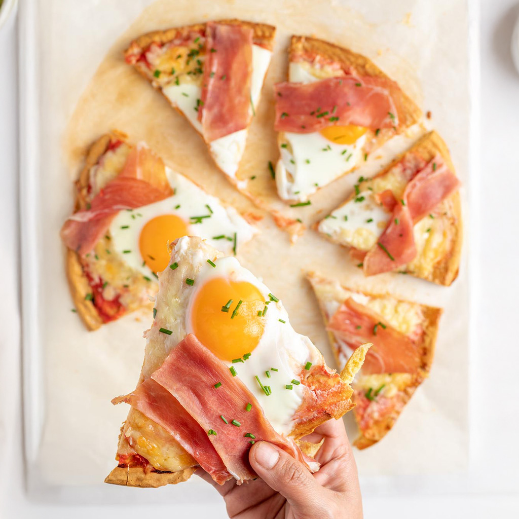 Pizza con harina de garbanzos