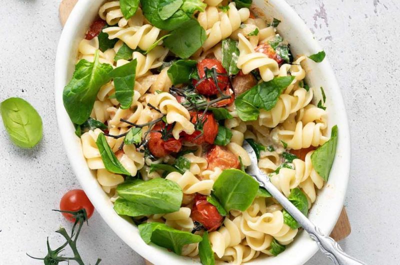 Pasta con queso feta